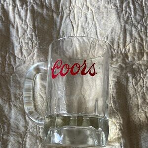 Coors Clear Glass Beer Mug with Red Logo
